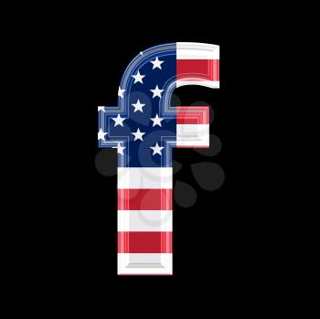 Royalty Free Clipart Image of an American Flag 'f'
