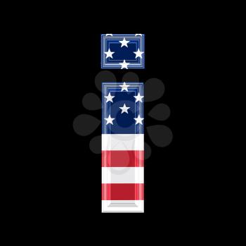 Royalty Free Clipart Image of an American Flag 'i'
