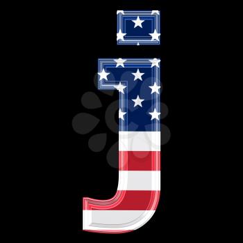 Royalty Free Clipart Image of an American Flag 'j'