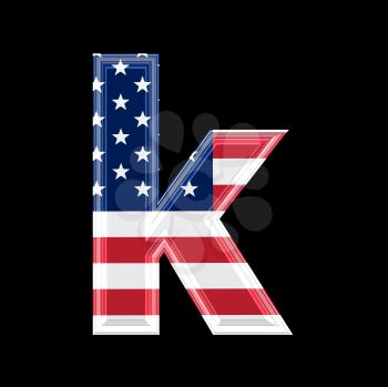 Royalty Free Clipart Image of a American Flag 'k'