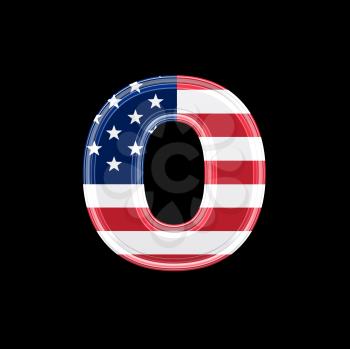 Royalty Free Clipart Image of an American Flag 'o'