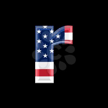 Royalty Free Clipart Image of an American Flag 'r'
