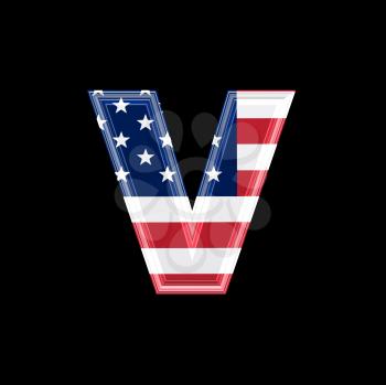 Royalty Free Clipart Image of an American Flag 'v'