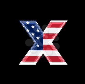 Royalty Free Clipart Image of an American Flag 'x'