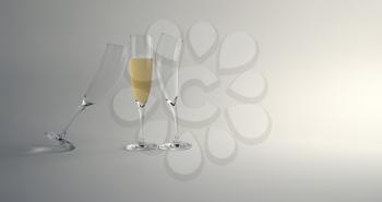 Royalty Free Clipart Image of a Champagne Glasses
