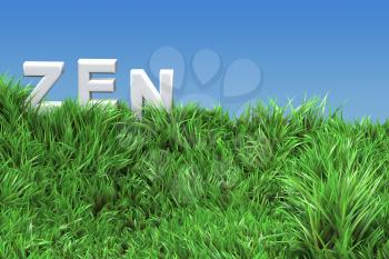 Royalty Free Clipart Image of Zen in a Meadow