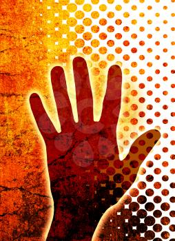 Royalty Free Clipart Image of a Hand Background