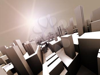 Royalty Free Clipart Image of an Abstract City Skyline