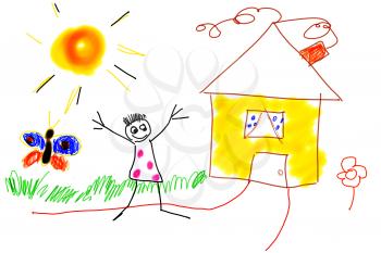 Royalty Free Clipart Image of a Childs Drawing 