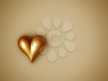 Royalty Free Clipart Image of a Gold Heart