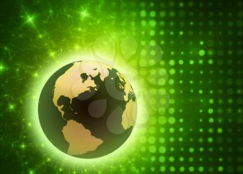 Royalty Free Clipart Image of a Glowing Earth