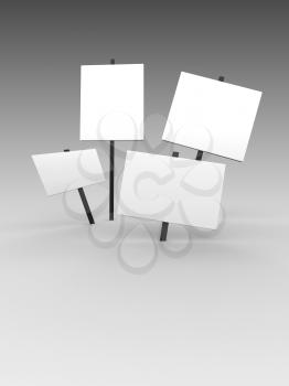 Royalty Free Clipart Image of a Blank Signs