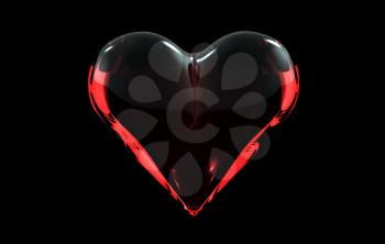 Royalty Free Clipart Image of a Glass Heart