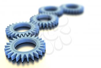 Royalty Free Clipart Image of a Blue Gears