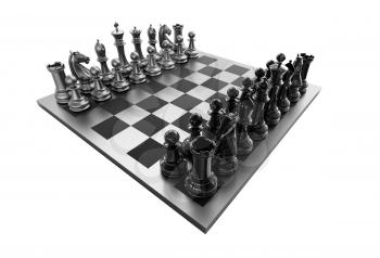 Royalty Free Clipart Image of a 3d Chessboard