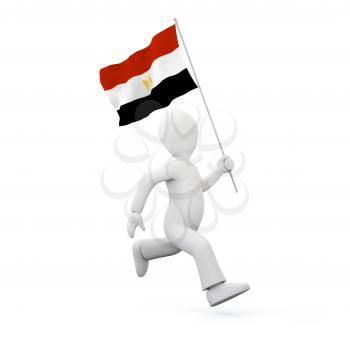 Royalty Free Clipart Image of a Man With Egyptian Flag