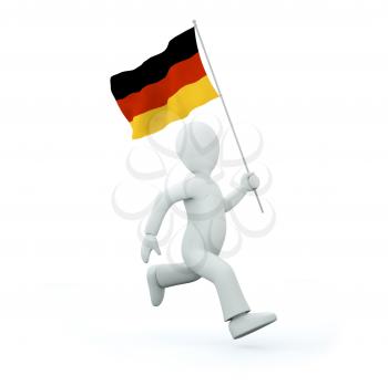 Royalty Free Clipart Image of a Man With a German Flag