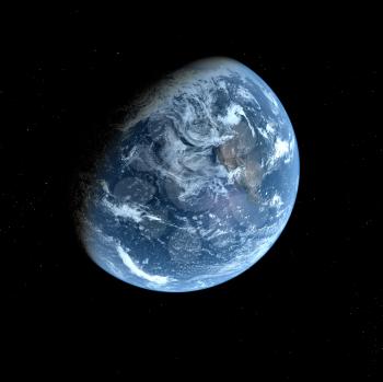 Royalty Free Clipart Image of the View of Earth from Space