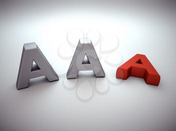 Royalty Free Clipart Image of a Triple A