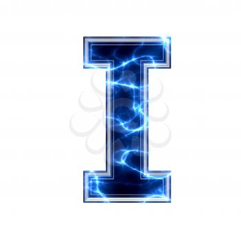 electric 3d letter isolated on a white background - i