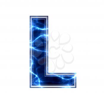electric 3d letter isolated on a white background - l