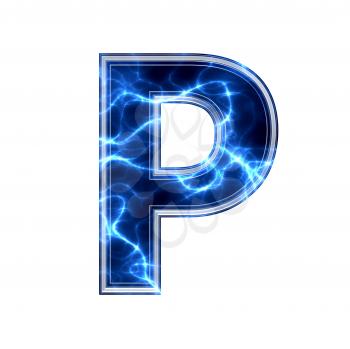 electric 3d letter isolated on a white background - p