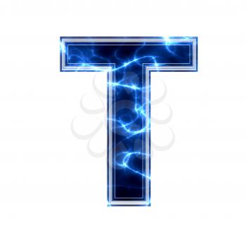electric 3d letter isolated on a white background - t