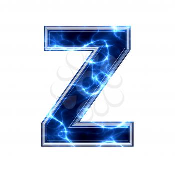 electric 3d letter isolated on a white background - z