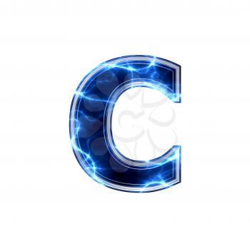 3d electric letter isolated on a white background - c