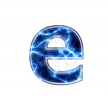 3d electric letter isolated on a white background - e