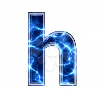 3d electric letter isolated on a white background - h