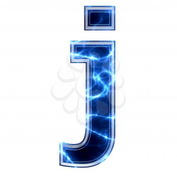3d electric letter isolated on a white background - j
