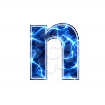 3d electric letter isolated on a white background - n