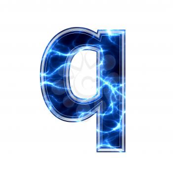 3d electric letter isolated on a white background - q