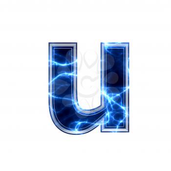 3d electric letter isolated on a white background - u