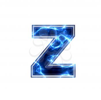 3d electric letter isolated on a white background - z