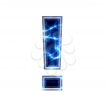 electric 3d exclamation point isolated on white background