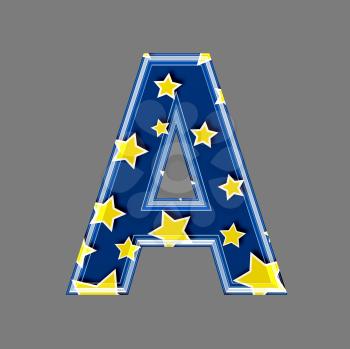 3d letter with star pattern - A