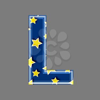 3d letter with star pattern - L