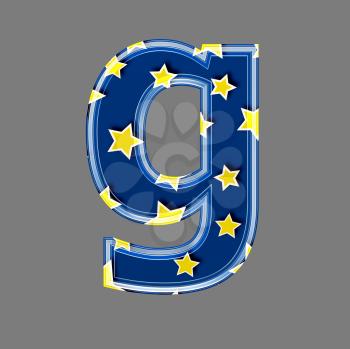 3d letter with star pattern - G