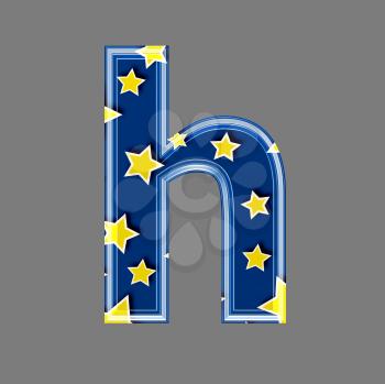 3d letter with star pattern - H