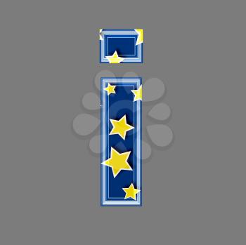 3d letter with star pattern - I