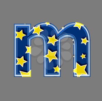 3d letter with star pattern - M