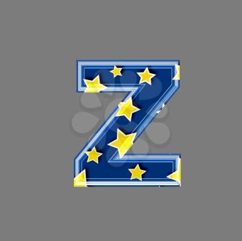 3d letter with star pattern - Z