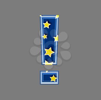 3d sign with star pattern - Exclamation point