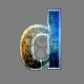 grunge 3d  letter isolated on grey background - d