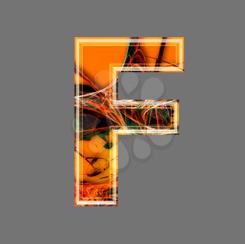 futuristic 3d letter f