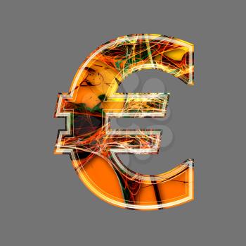 futuristic 3d euro currency sign