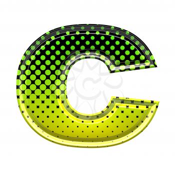 Halftone 3d lower-case letter c