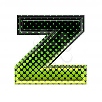 Halftone 3d lower-case letter z